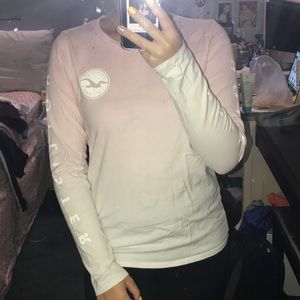 Hollister pink white gradient long sleeve